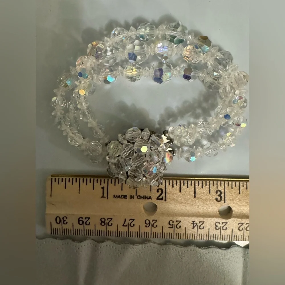 Vintage Aurora Borealis AB Crystal Bracelet Set